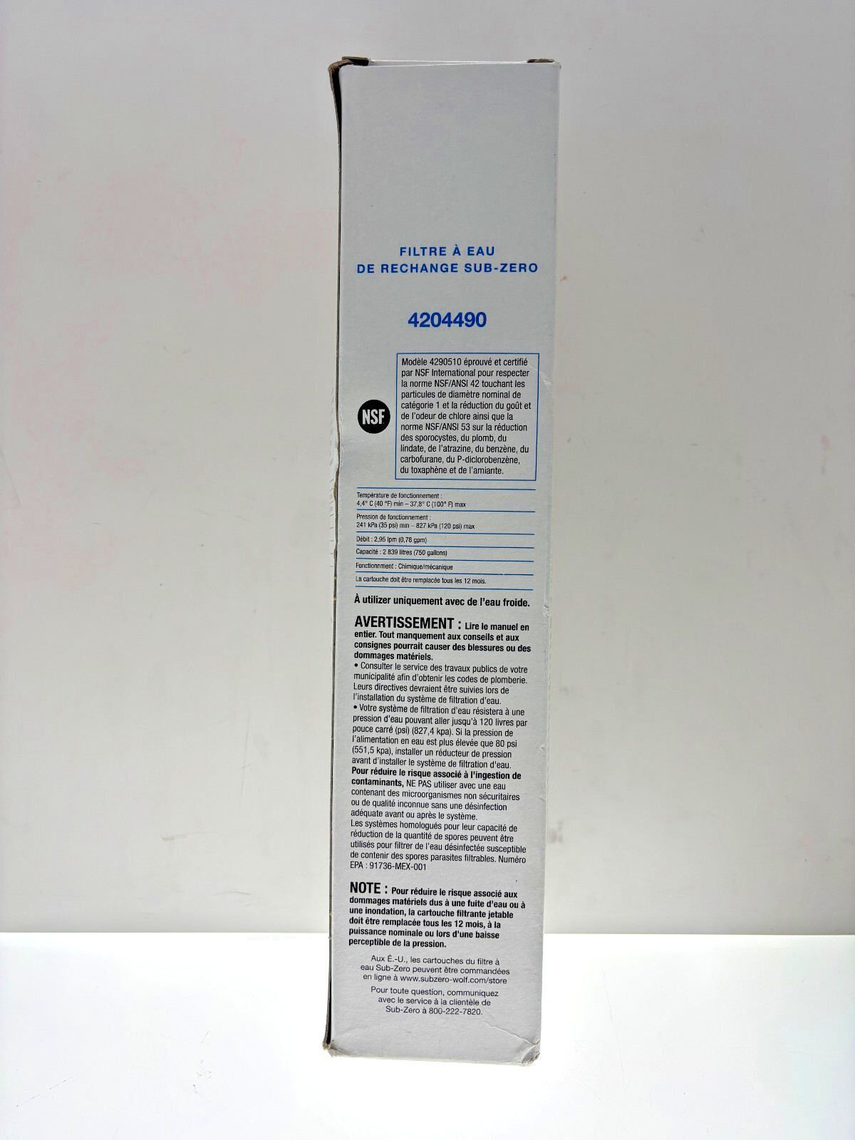 Sub-Zero 4204490 Refrigerator Water Filter