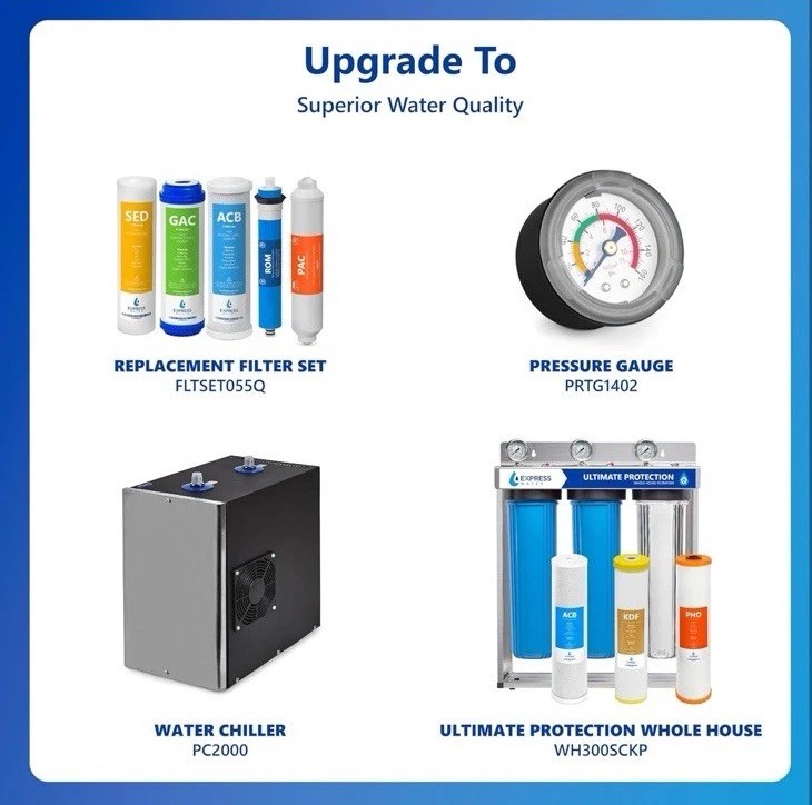 Express Water RO5DX Reverse Osmosis Filtration NSF Certified 5 Stage RO Open Box