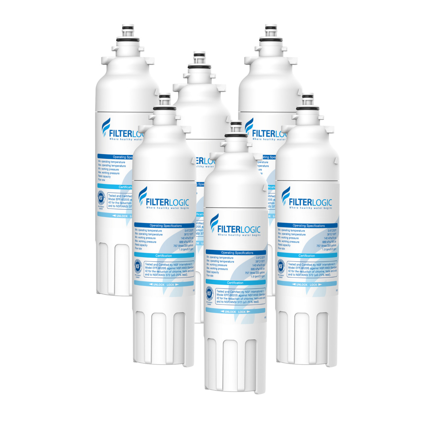 FilterLogic Refrigerator Water Filter, Replacement for LG® LT800P®