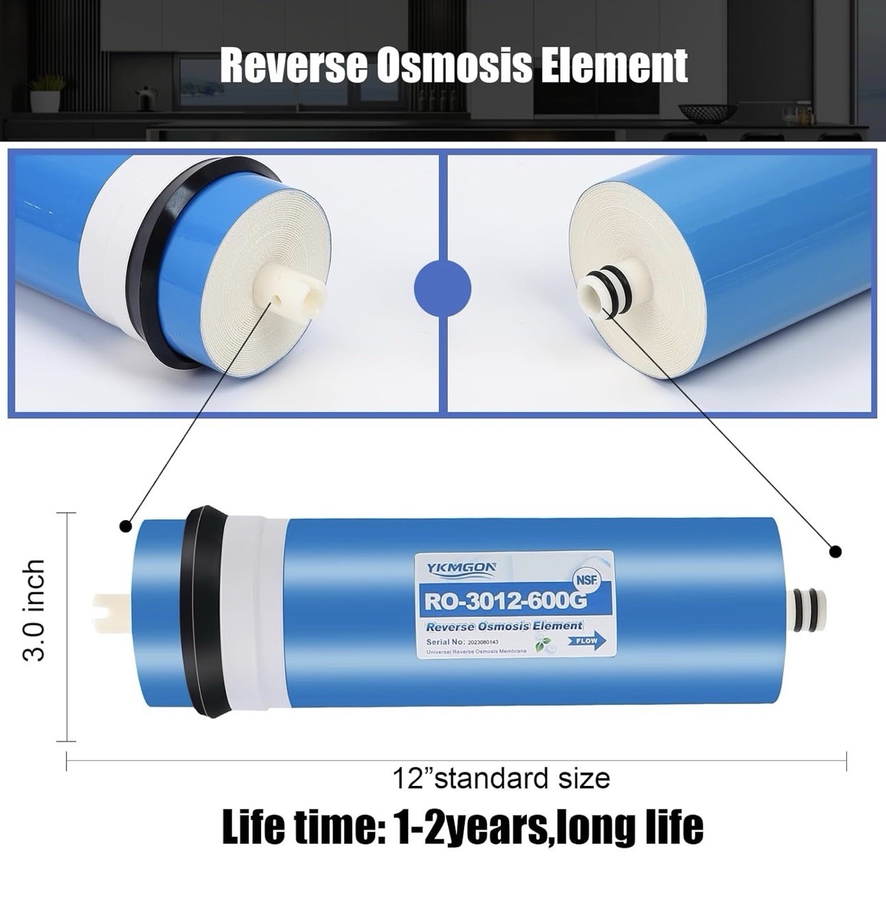 600 GPD RO Reverse Osmosis Membrane Housing Set Kit Water Filtration Maple Syrup