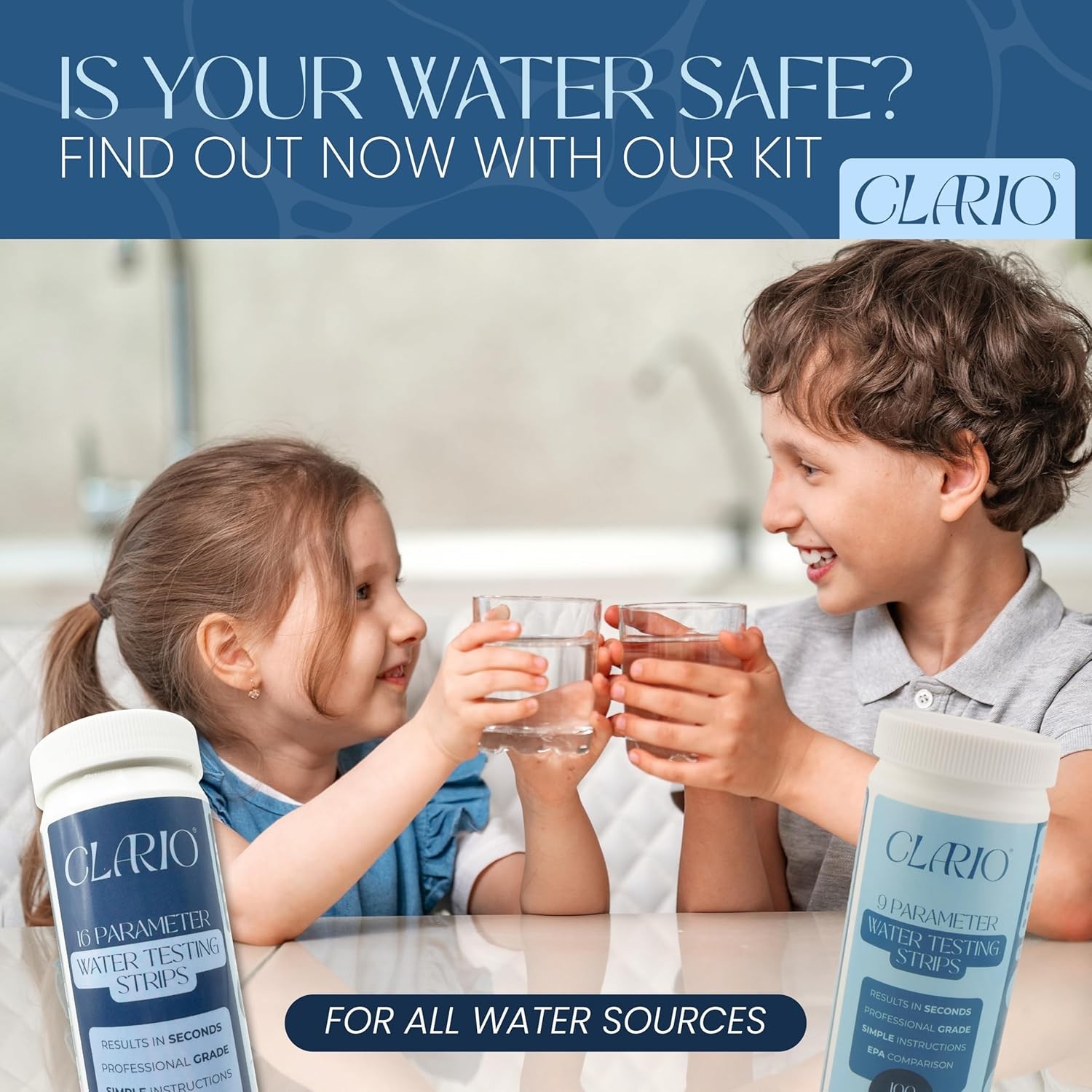Clario – 25 in 1 Water Tester for Drinking Water – Water Hardness Test Kit for A