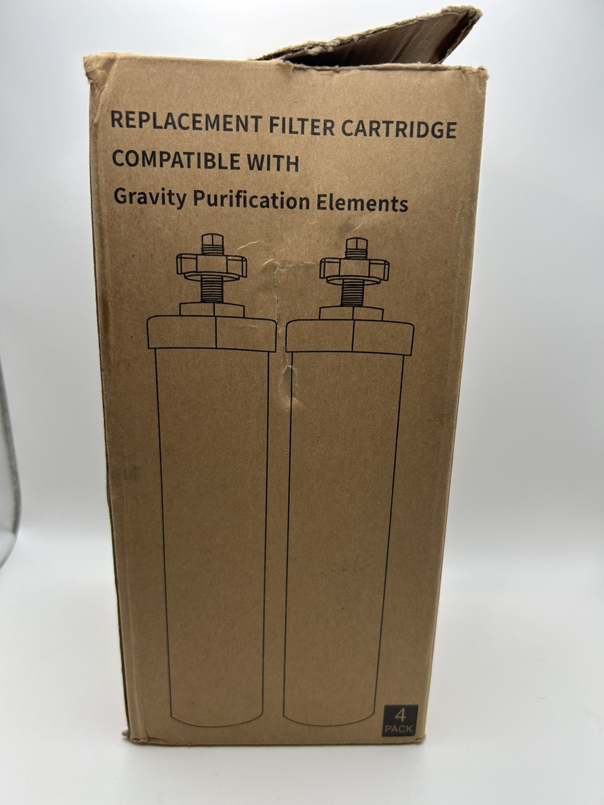 4 Packs Replacement Gravity System Filters BB9-2 Black For Berkey Water Filter