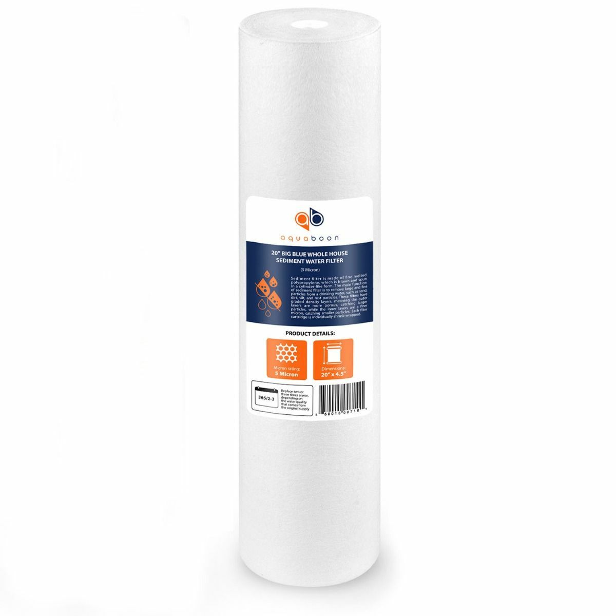 Aquaboon 5 Micron Big Blue 20″ x 4.5″ GAC, Carbon Block & Sediment Filters