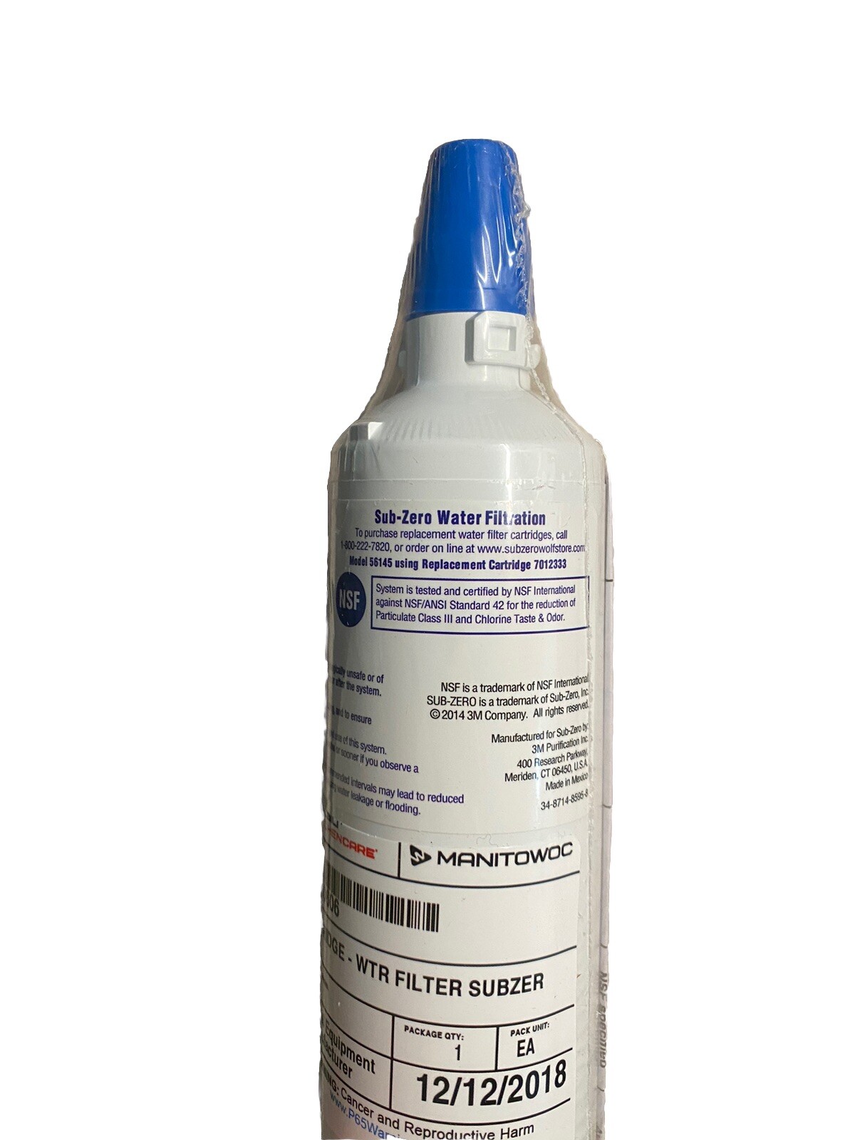SUB ZERO Water Filter 7012333
