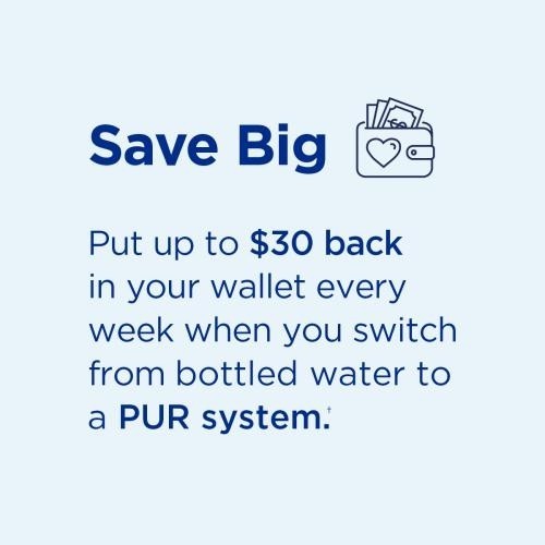 PUR PLUS Vertical Faucet Mount Water Filtration System FM2500V Gray