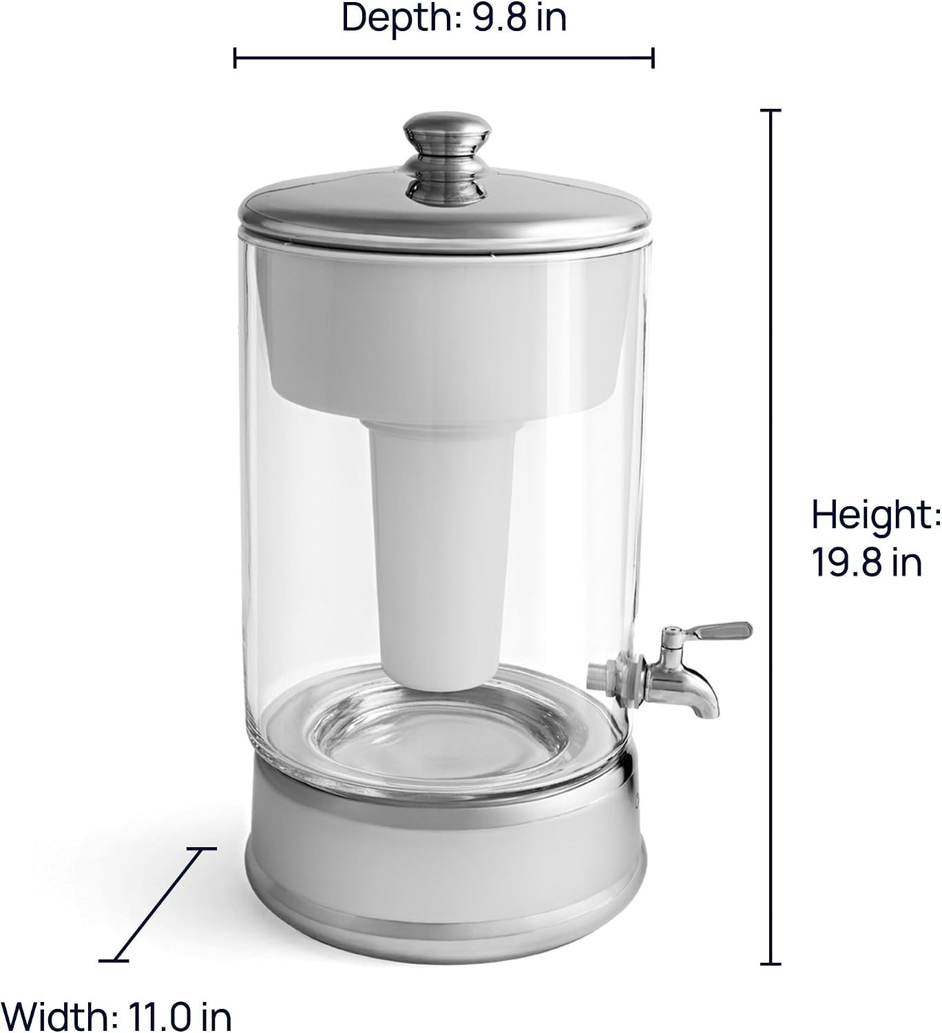 with ZeroWater Technology 40-Cup Glass Water Filter Dispenser – Includes 5-St…