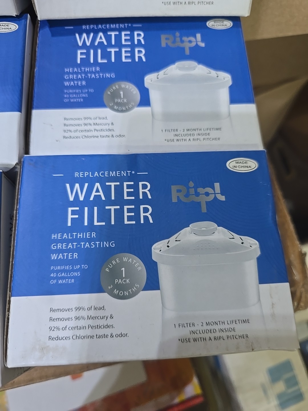 Ripl Replacement Water Filter Lot of 6, 6 Filters, Use w/ Ripl Pitcher, New