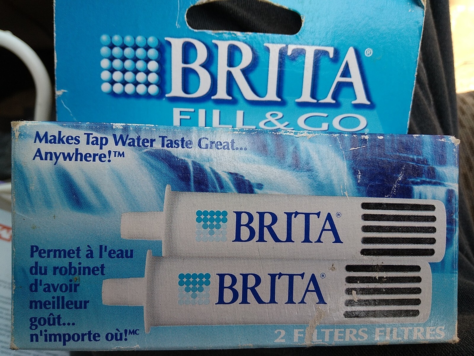 Brita Fill & Go Replacement Water Filter OB98 NIB New Box of 2 Travel Filtration