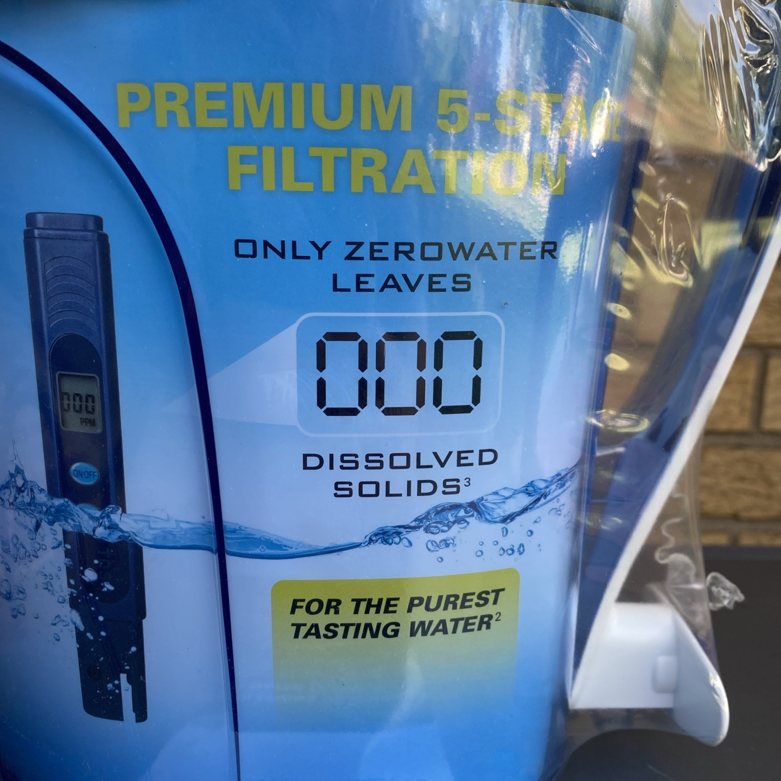 Zero Water Pitcher 10 Cup 5 Stage Advanced Filtration Water Quality Meter New