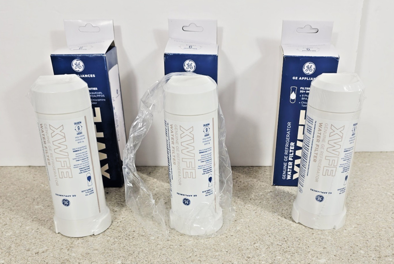 Lot Of 3 OEM GE XWFE Refrigerator Water Filter **NO RFID Chip** 2 Factory Sealed