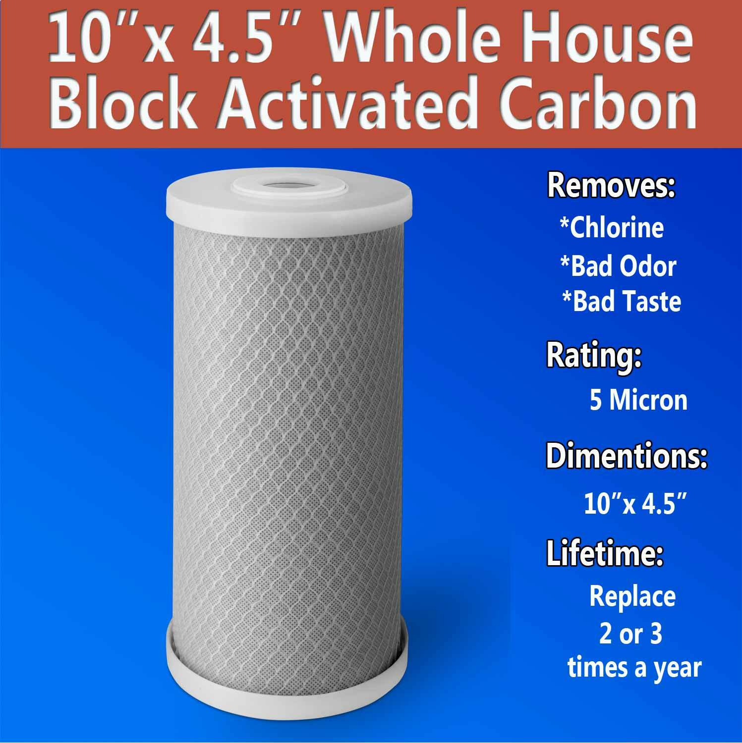 12 pcs Big Blue CTO Carbon Block Water Filters 4.5″ x 10″ Whole House Cartridges