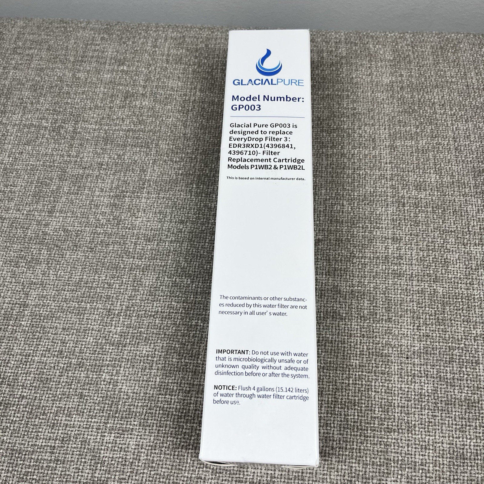 New In Box- Sealed Glacial Pure Replacement Refrigerator Filter Model GP003