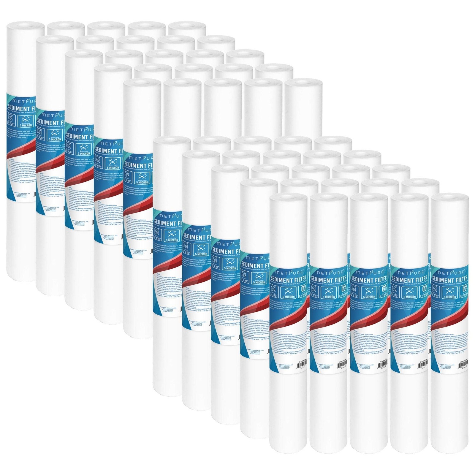 1 to 50 PACK 20″ x 2.5″ Whole House Sediment Water Filter Cartridges 5 Micron PP