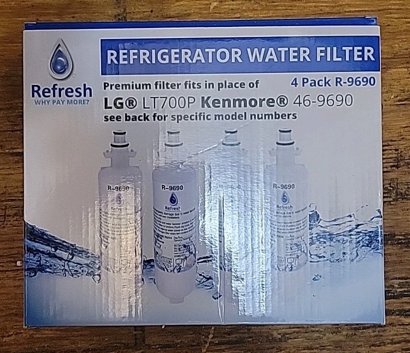 REFRESH LG LT700P 4 PACK REFRIGERATOR WATER FILTERS R-9690 USA SELLER FREE…
