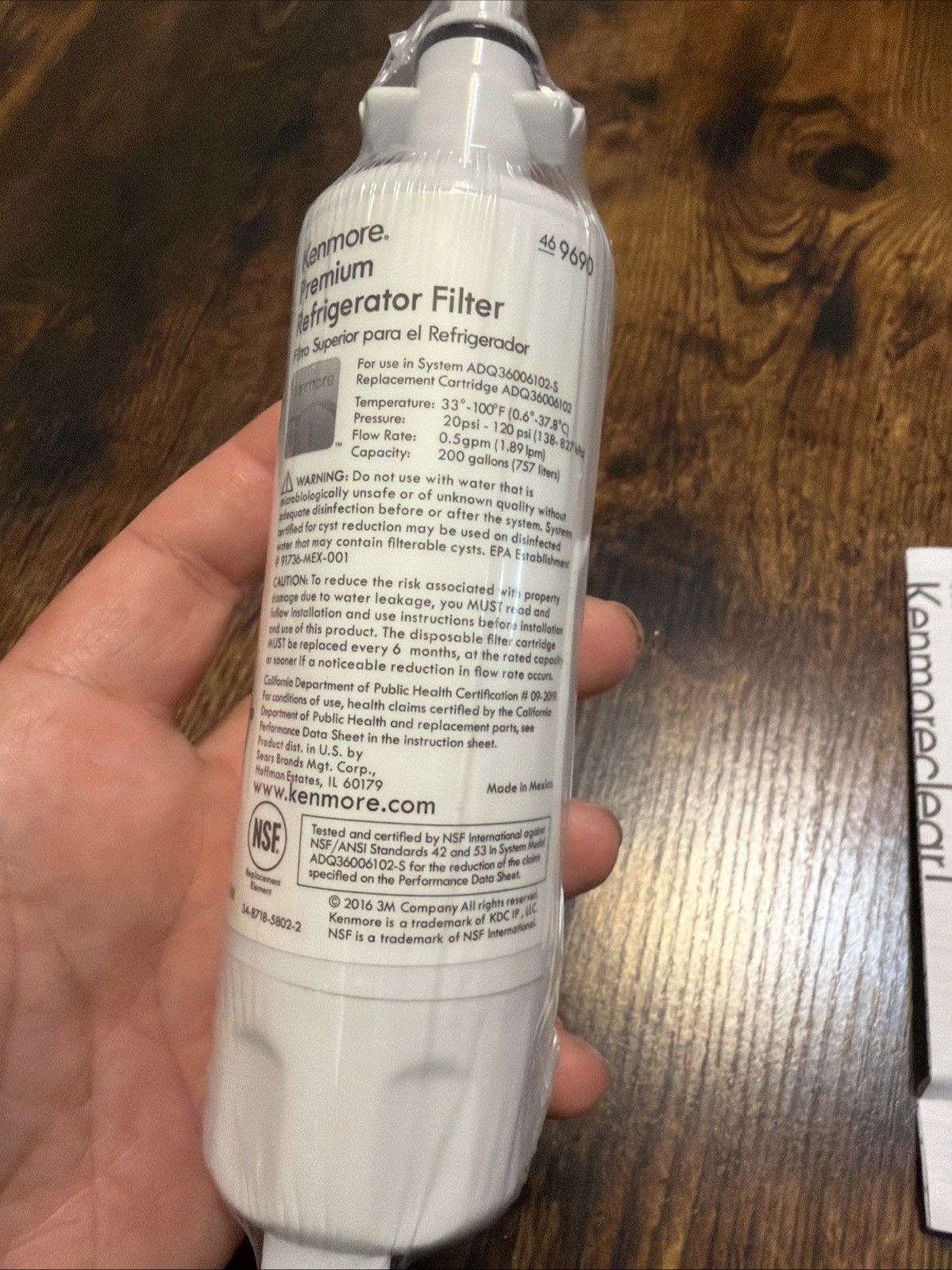 New 2 pcs Kenmore 46-9690 Refrigerator Water Filter KenmoreClear ADQ36006102