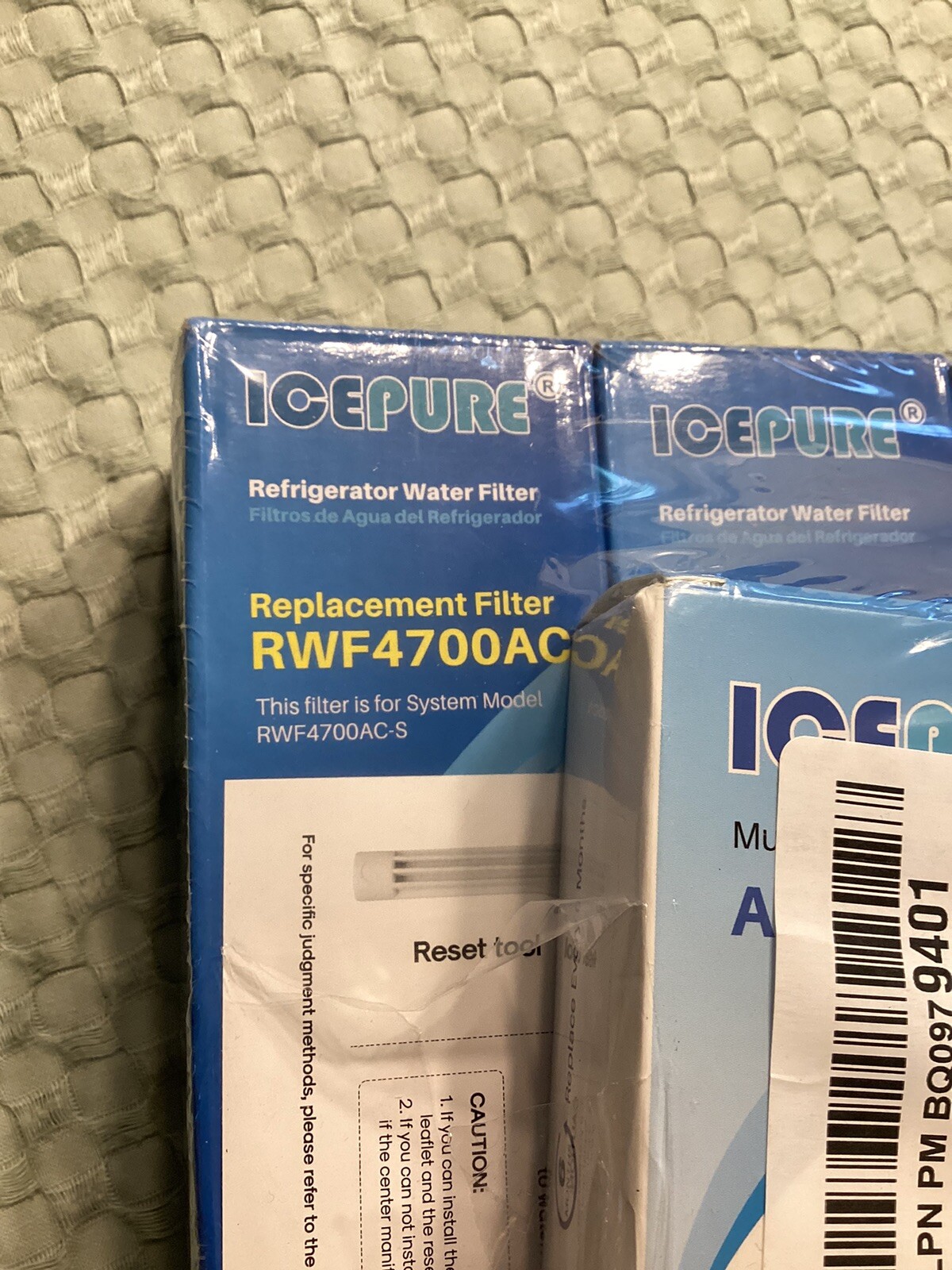 Ice Pure RWF4700AC Refrigerator Water Filter New 3 Pack , 3 Pack Carbon Filters