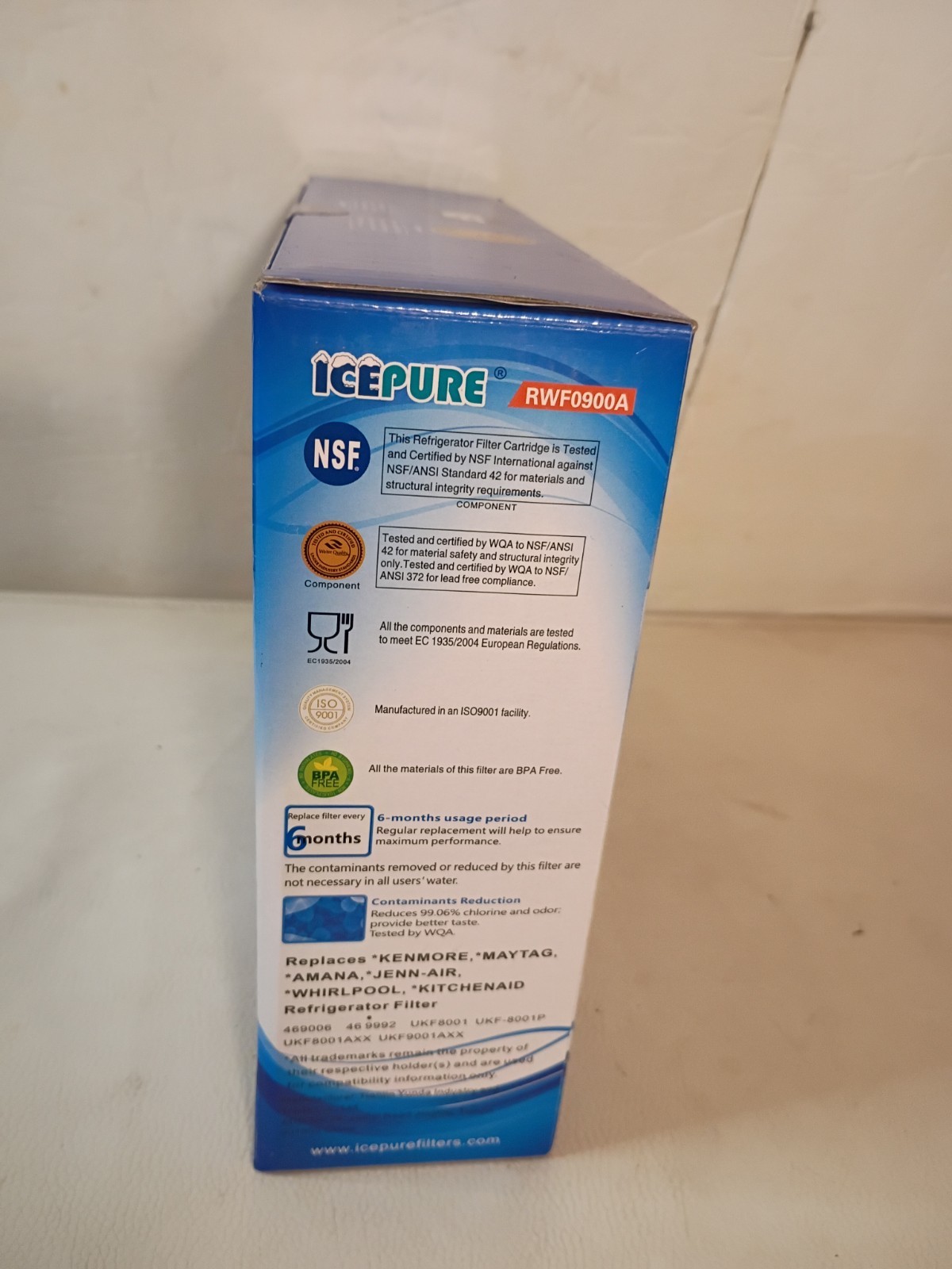 IcePure RWF0900A Refrigerator Water Filter Blue/White 4 Pack Kenmore Maytag New