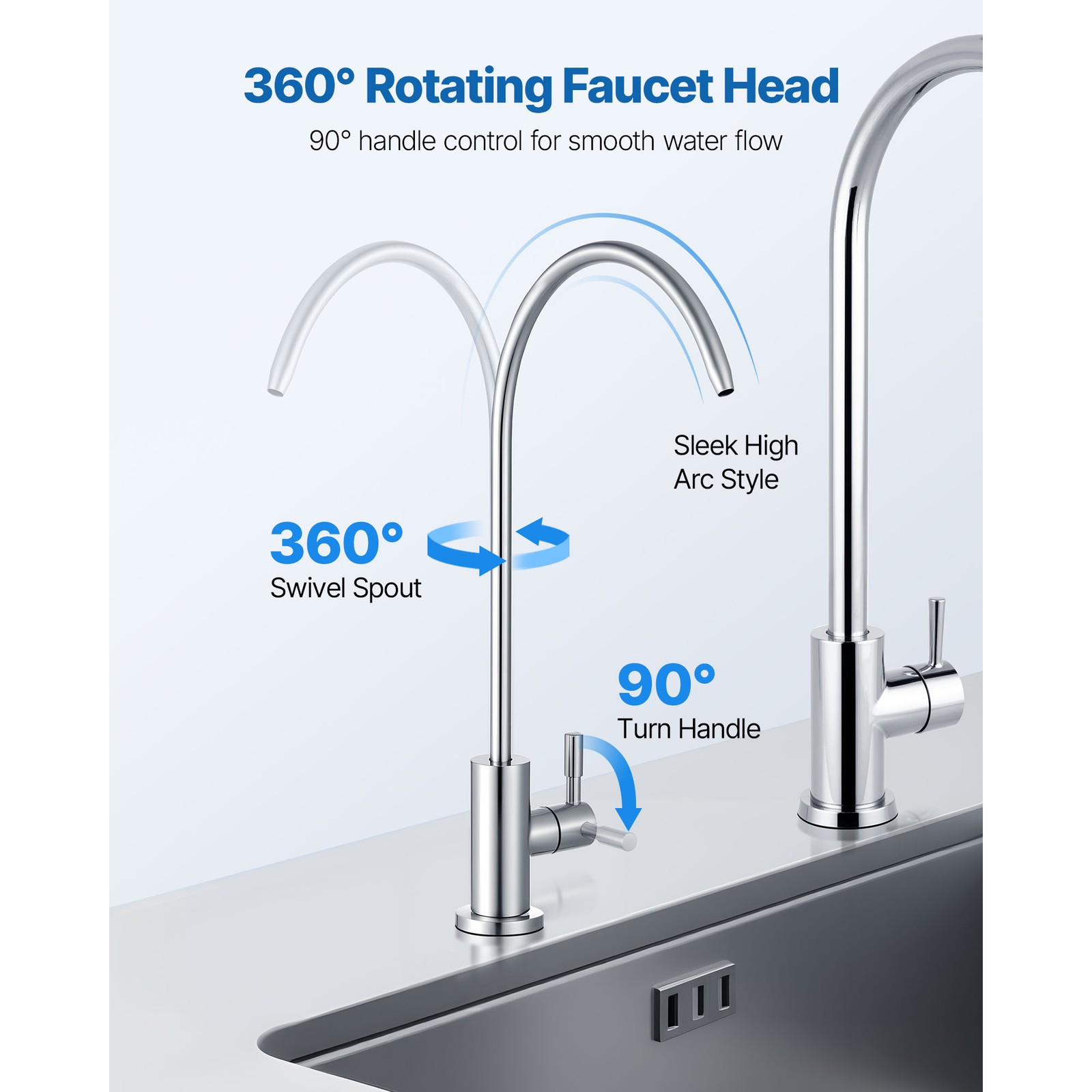 Uimoso Reverse Osmosis Lead-Free Drinking Water Faucet Tap Black/Gold/Silver
