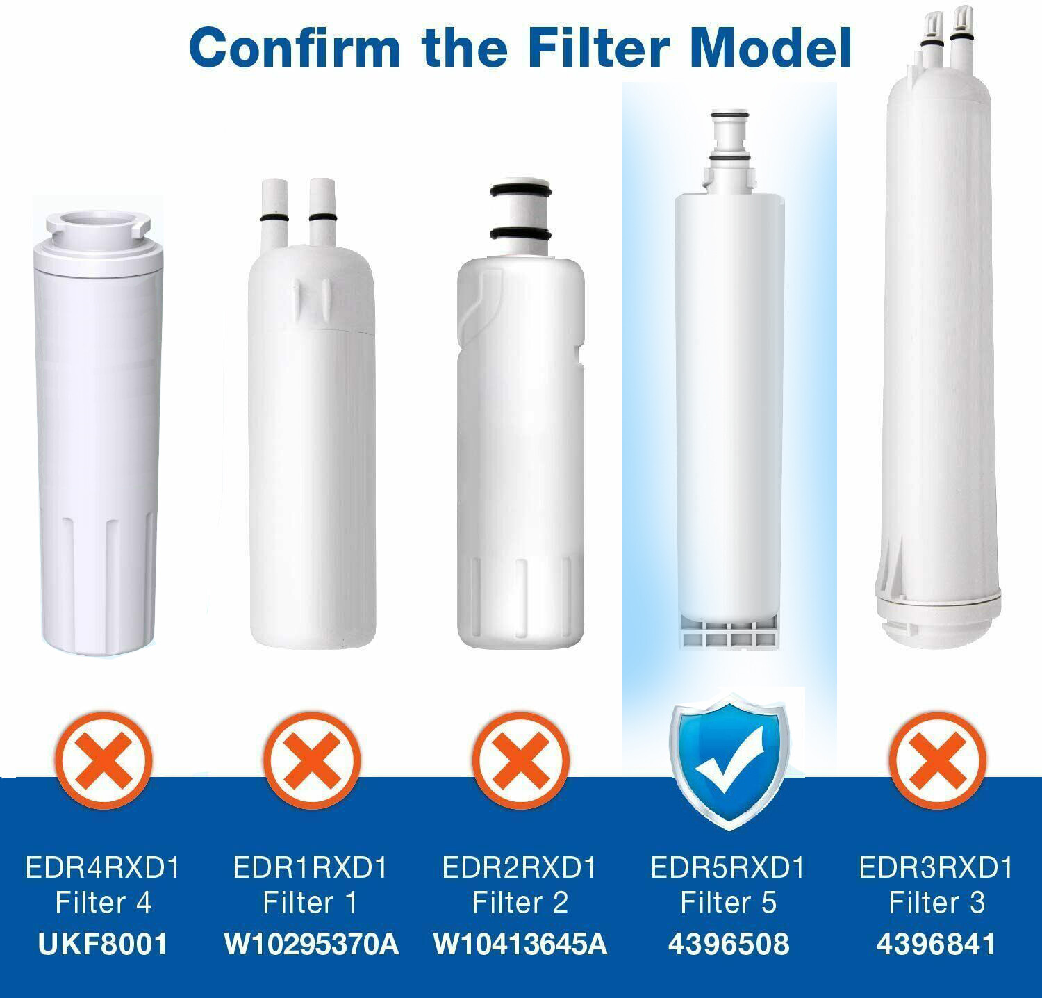 3 PUROSUR Water Filter 4396508 for Whirlpool 4396510, EDR5RXD1, NLC240V, PNL240V