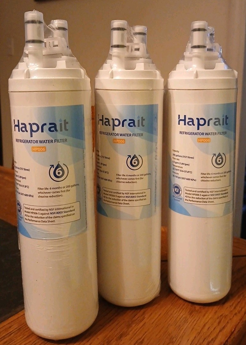 3 Pack Haprait HP006 Refrigerator Water Filter Compatible For Frigidaire WF3CB