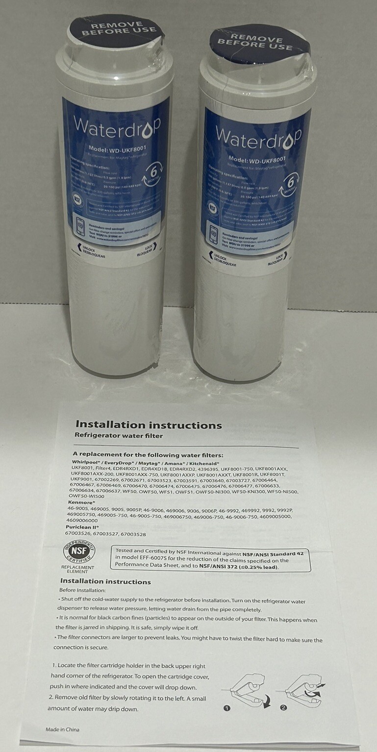 Waterdrop WD-UKF8001 Replacement Water Filter Maytag Refrigerator 300 Gallons 2