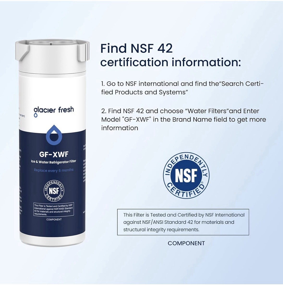 GLACIER FRESH XWF Replacement For GE XWF Refrigerator Water Filter Pack Of 3