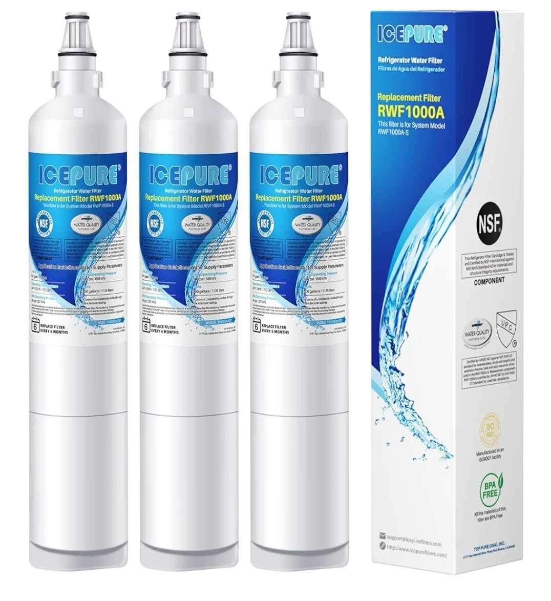 Fit For LG LT600P, KENMORE 9990, 5231JA2006B, RWF1000A Water Filter 3 Pack