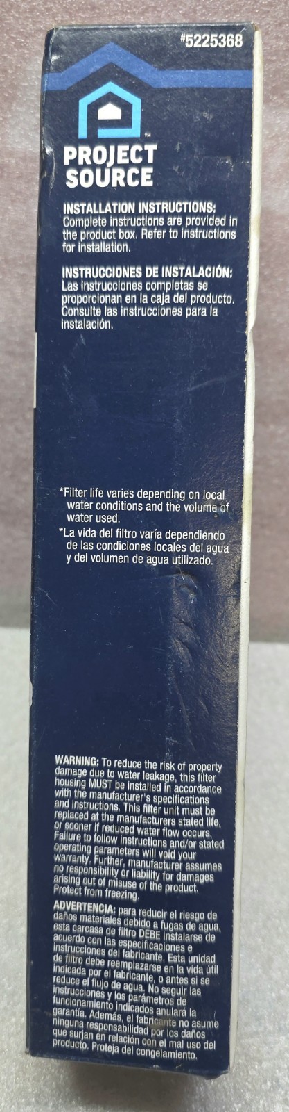 Project Source 10-in In-Line Carbon refrigerator Filter #5225368