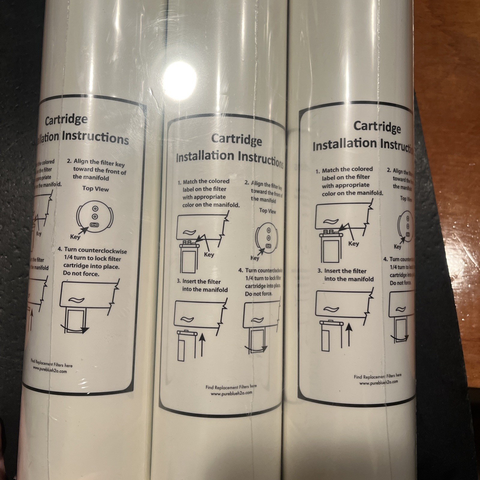 Pure Blue H2O 3-Stage RO Replacement Filter 3-Pack 1:1 System Sealed