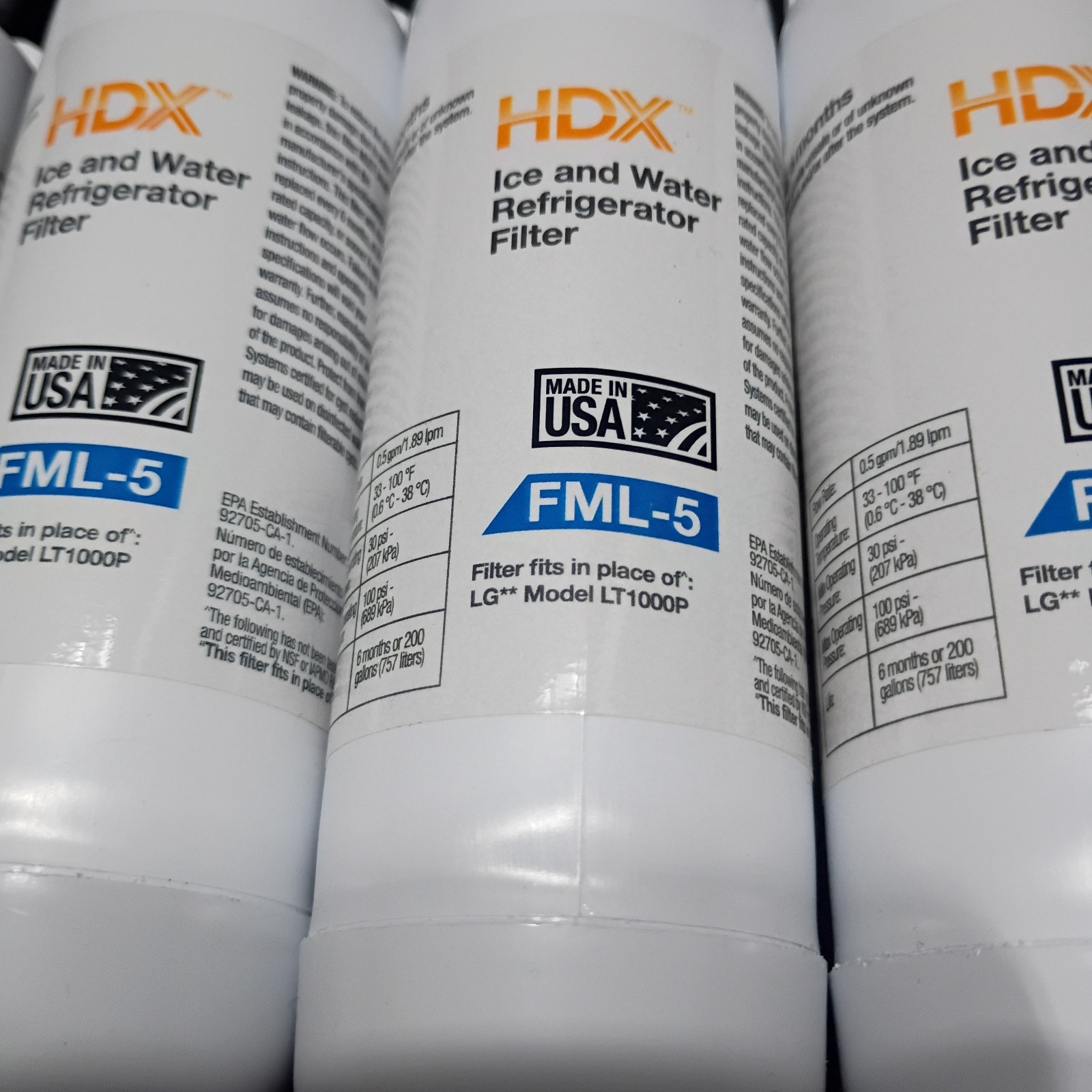 Replacement for LG Model LT1000P – HDX FML-5 Brand ~ Lot 4 Filters Total