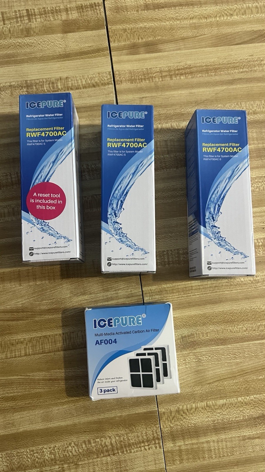 RWF4700AC IcePure Refrigerator Water Filters Lot Of 3 With Air Filter AF004
