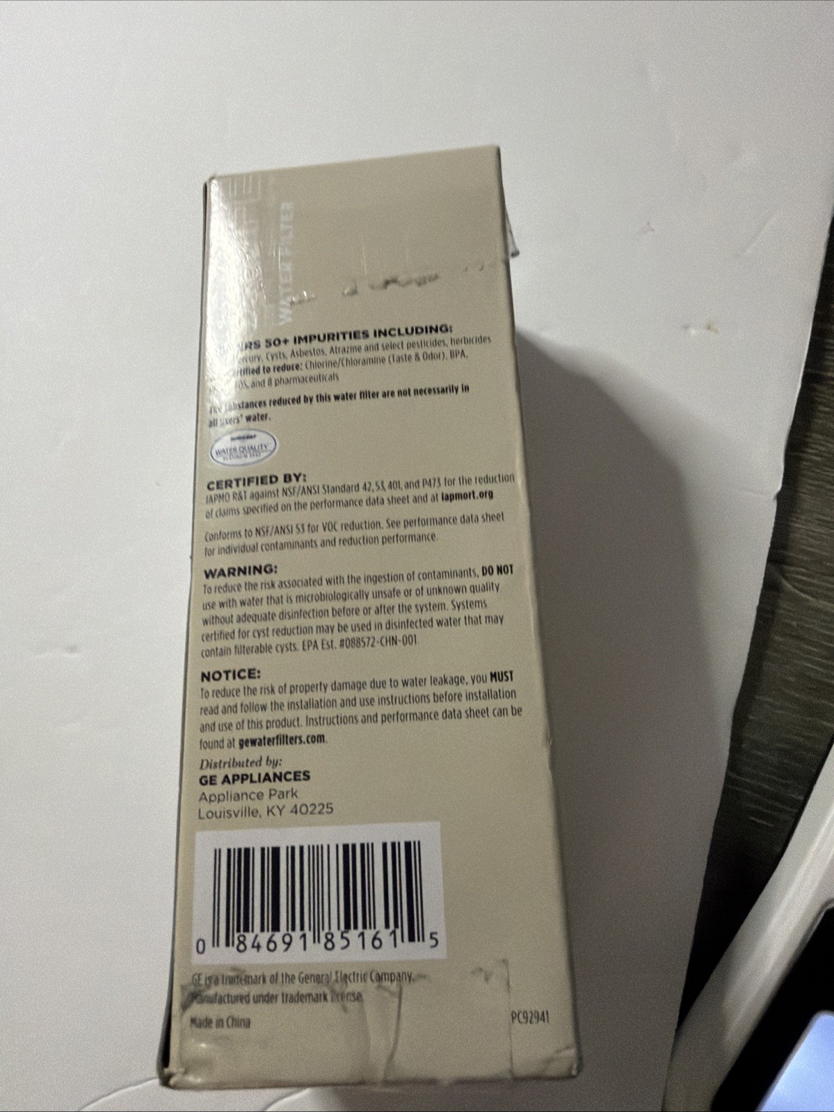 GE Appliances Genuine XWFE Refrigerator Water Filter Lead BPA No Chip