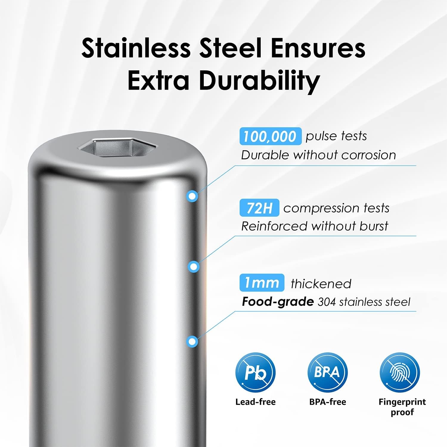 Waterdrop 5-Stage Stainless Steel Countertop Filter System, Faucet Water Filter