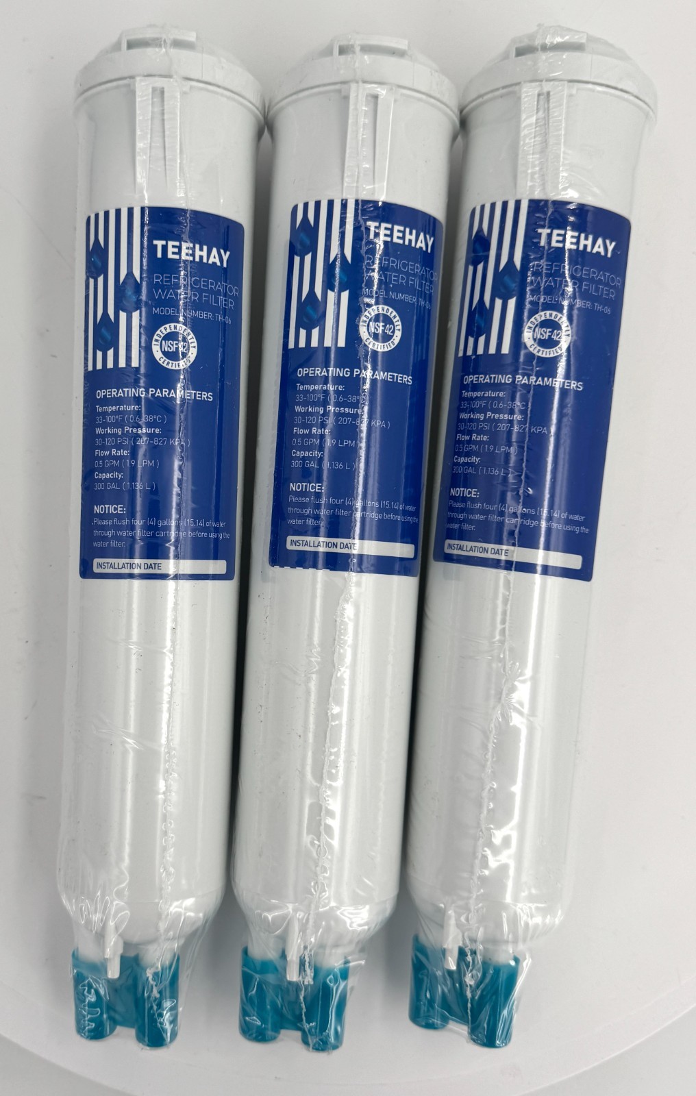Teehay 3 Pack TH-06 Filter 3 Refrigerator Water Filters