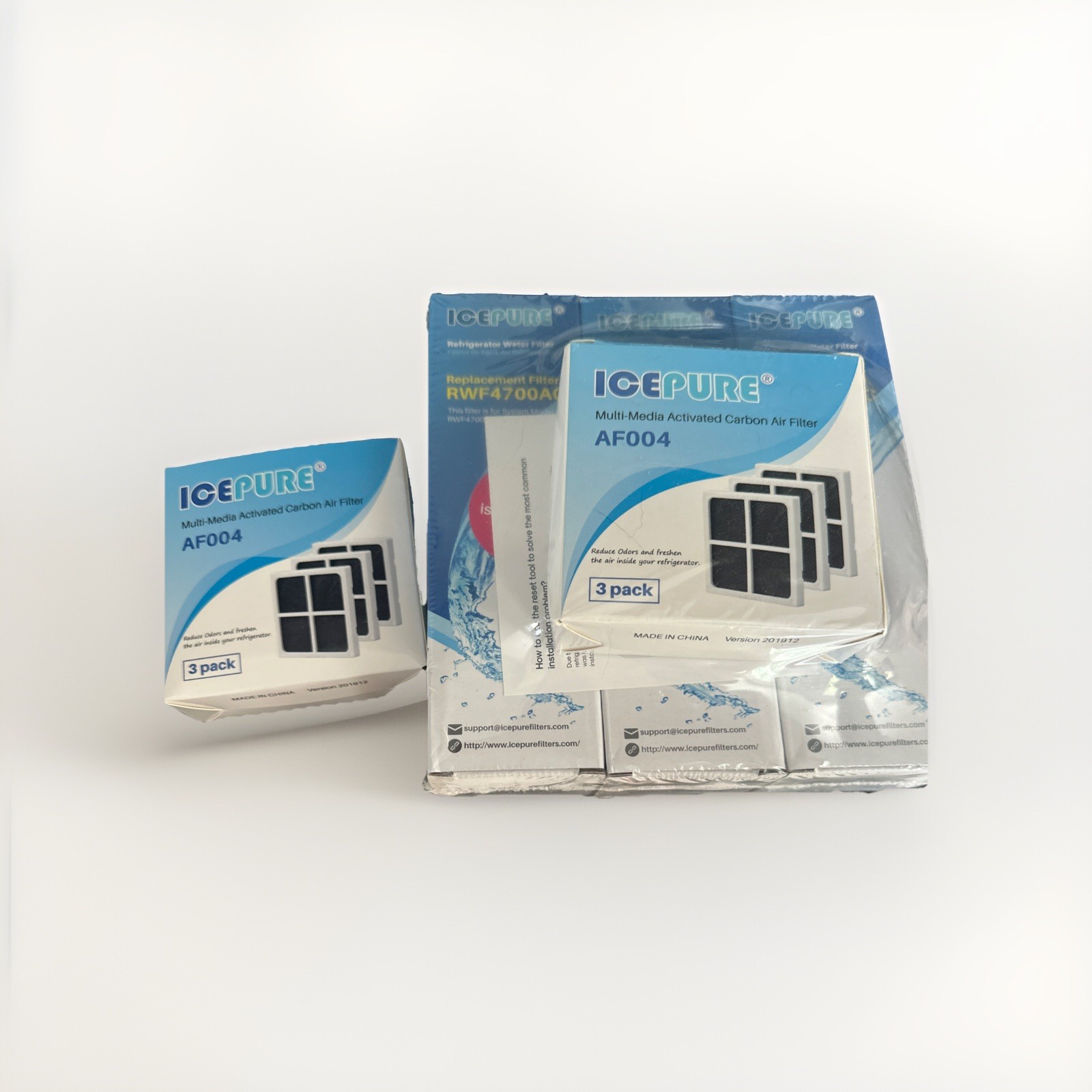Ice Pure Refrigerator Water Filter 3 Pack RWF4700AC & Air Filter AF004 – NEW