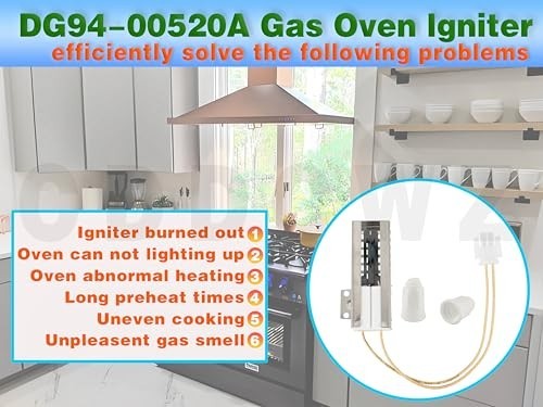 2-Pack Igniter for Samsung NX58 Series Ovens, Compatible with Multiple Models