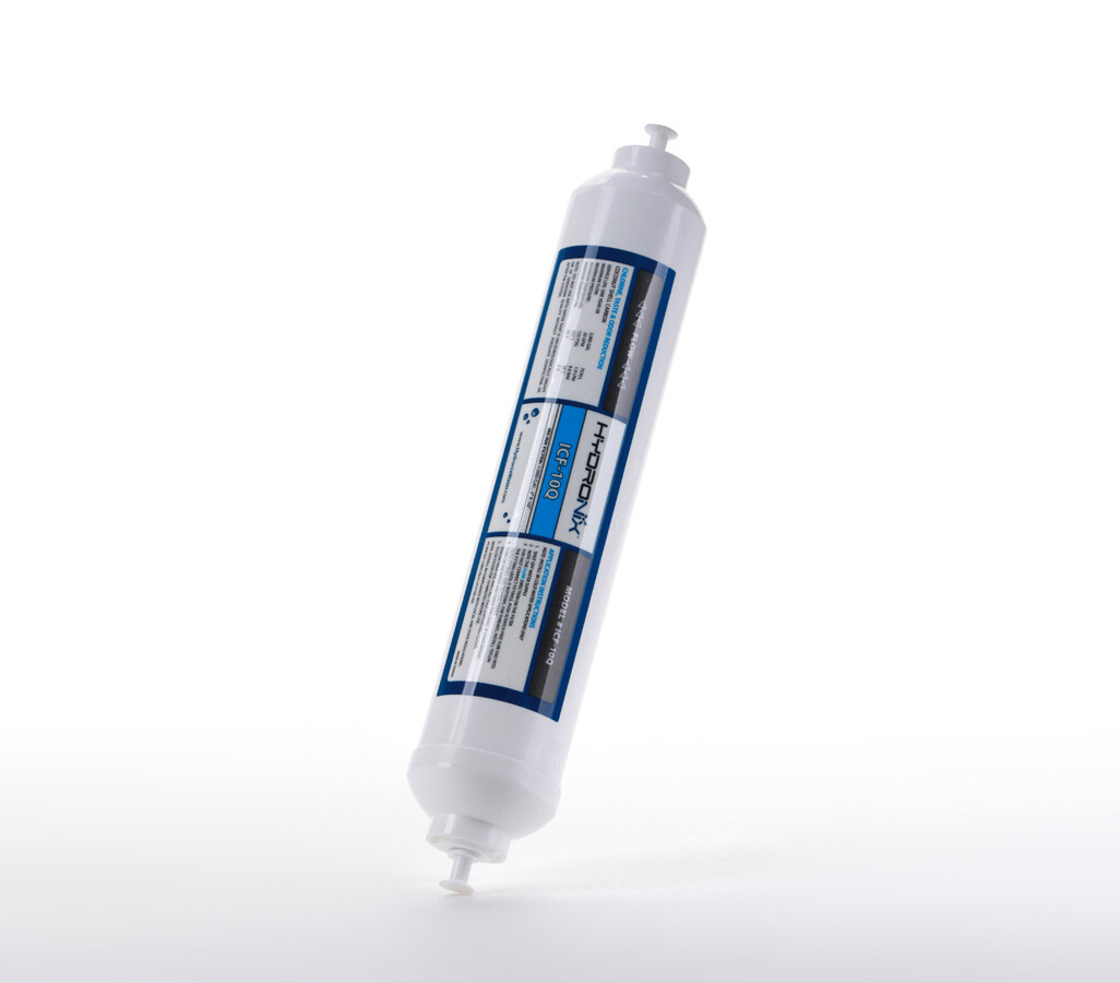 Inline RO Post Fridge Ice Coconut GAC Water Filter 2000 Gal, 1/4″ Quick Connect