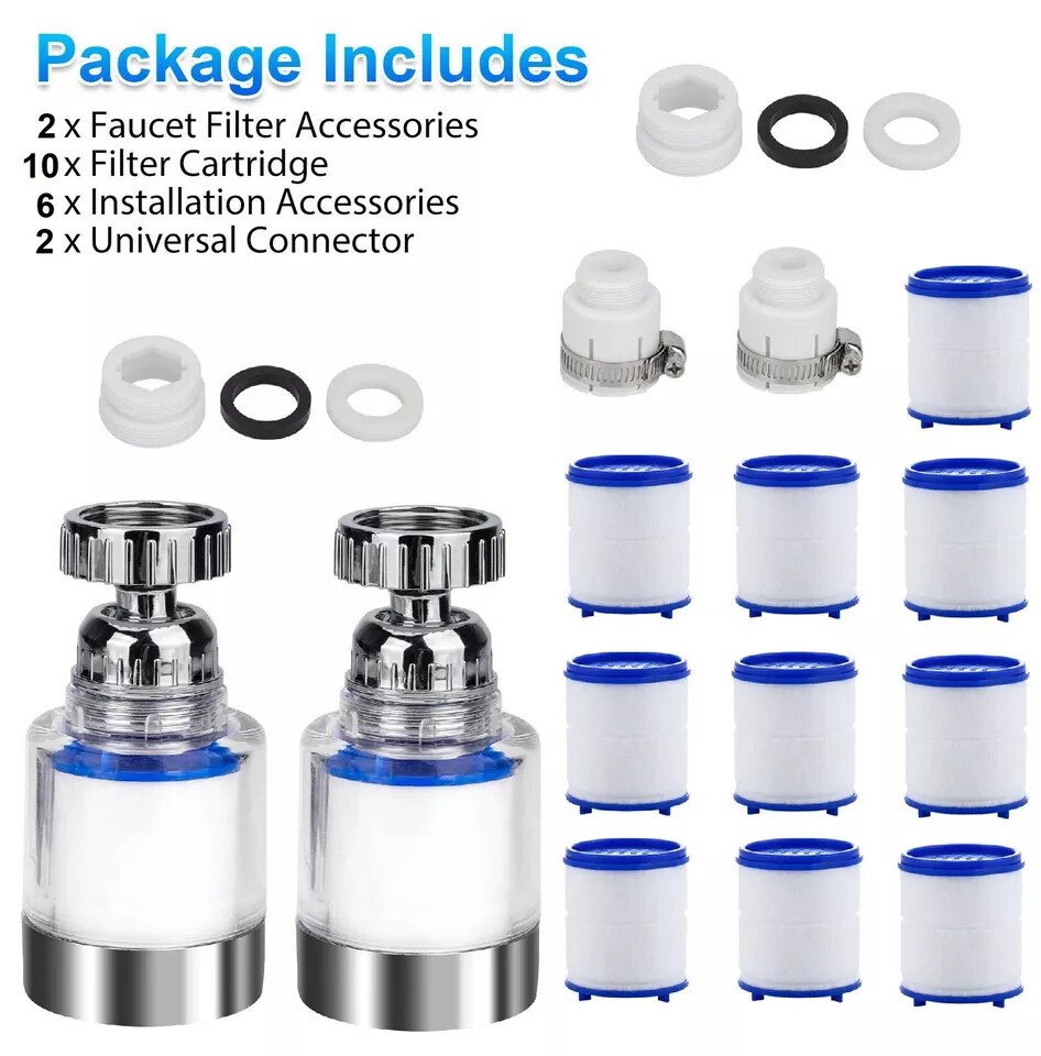 Faucet Water Filter Tap Filtration Kitchen Sink Mount Purifier System 360°Rotate