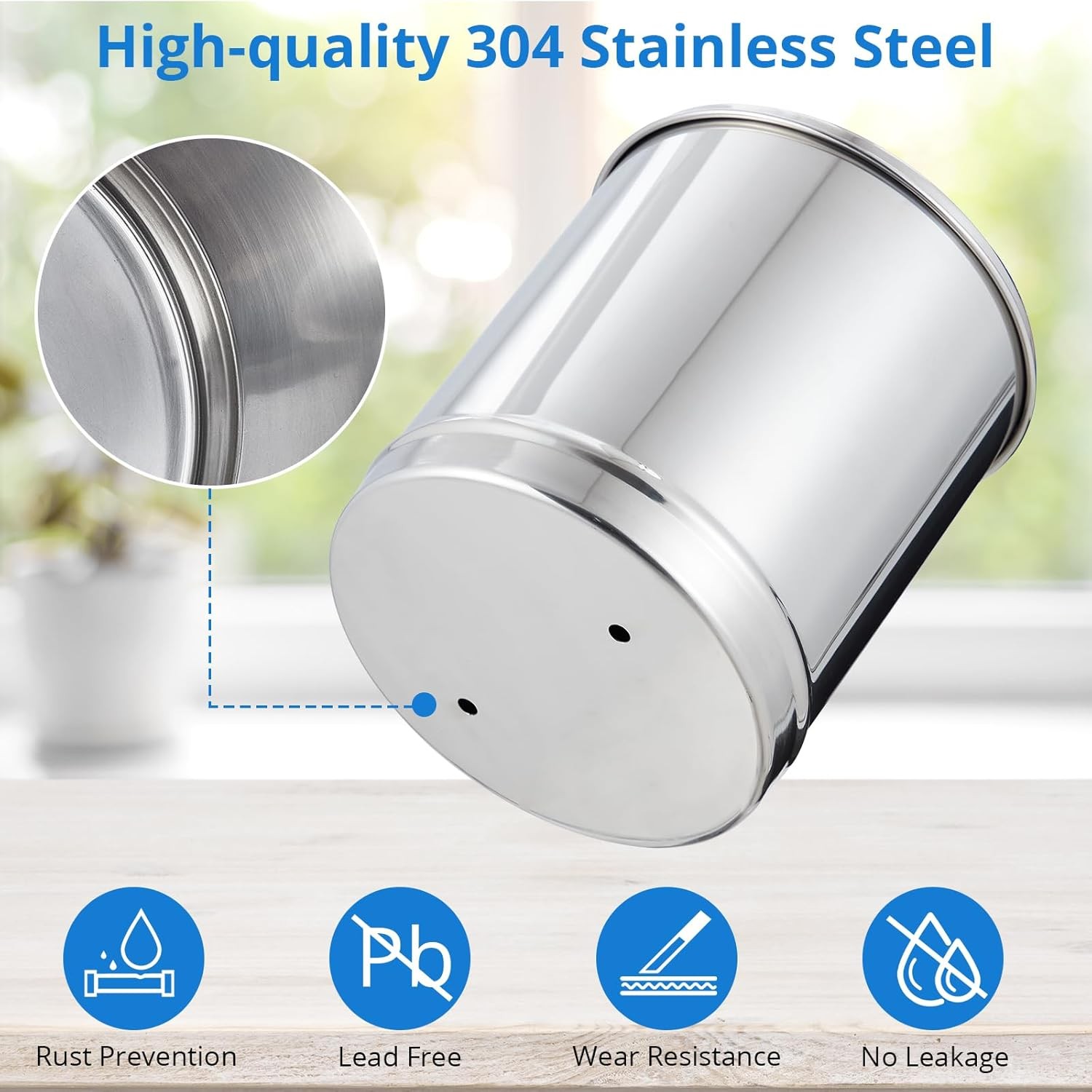 2.25 Gallon Countertop Gravity-fed Water Filter System Stainless Steel 2 Filters
