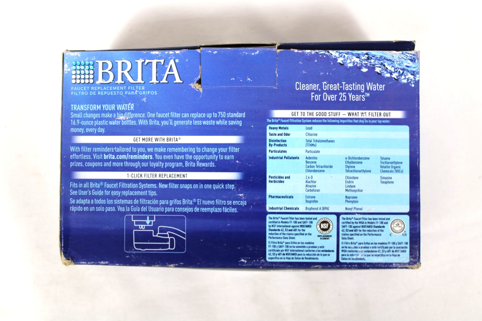 Brita Elite Chrome Faucet Replacement Filter 3-Pack NEW