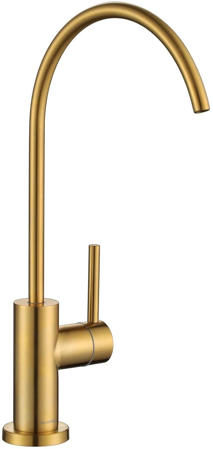 Elegant Brushed Gold Stainless Steel Kitchen Water Filter Faucet for RO Systems