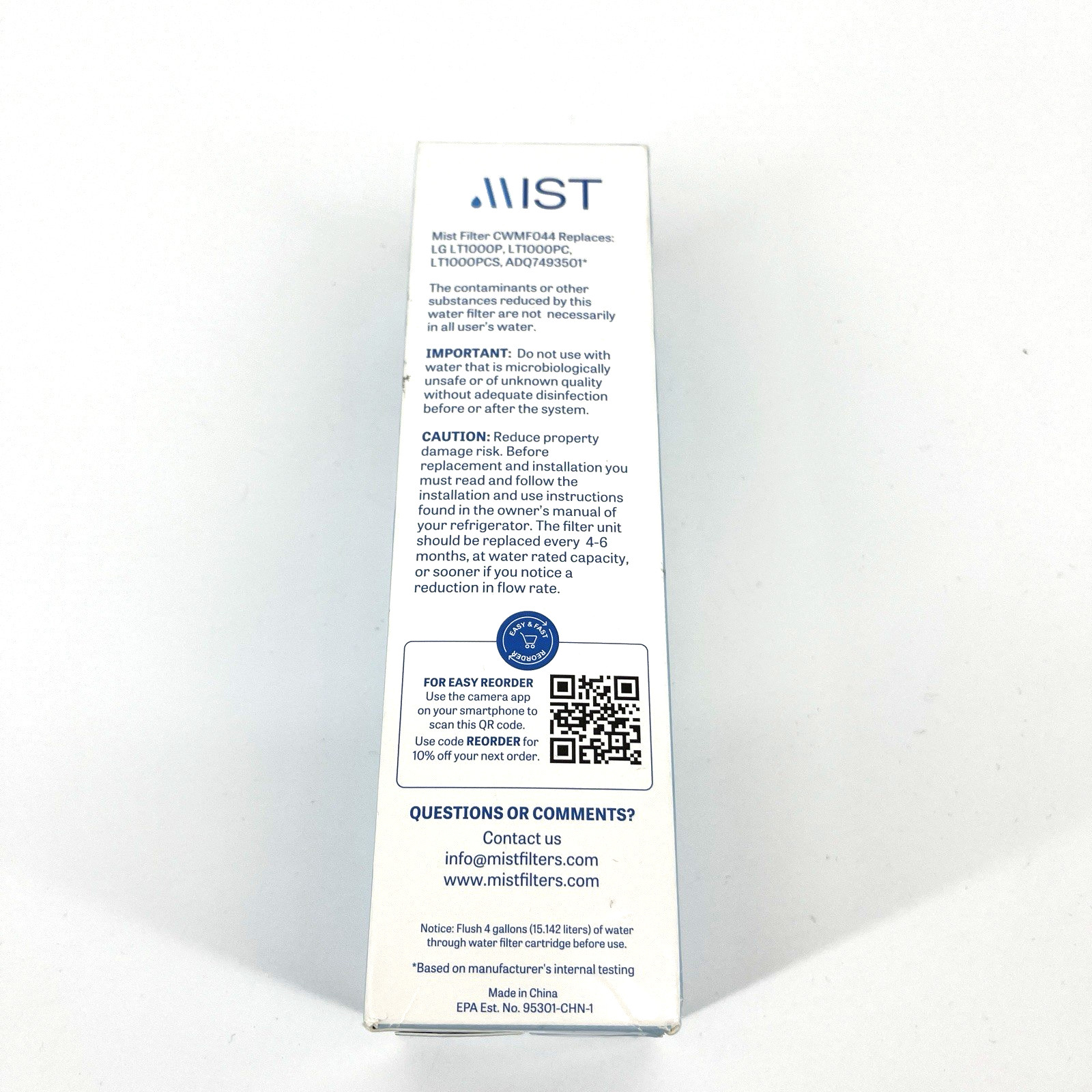 Mist LT1000P Water Filter Replacement, Compatible For LG Model CWMF044