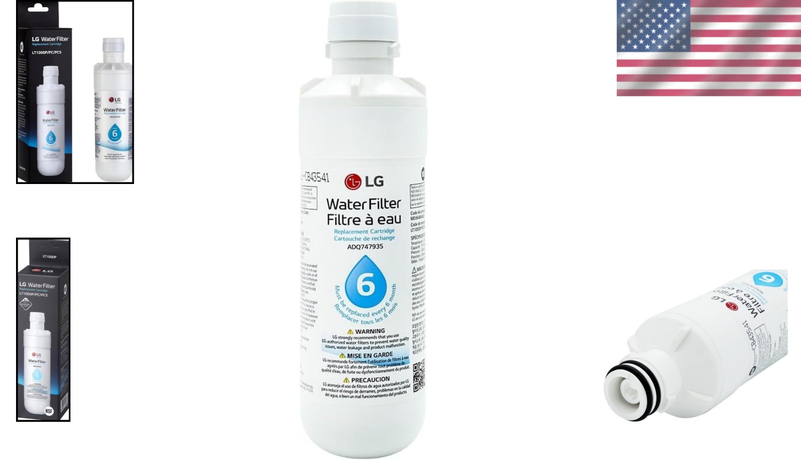 LG LT1000P Water Filter – 6 Life & 200 Gallons – NSF Certified, Compact