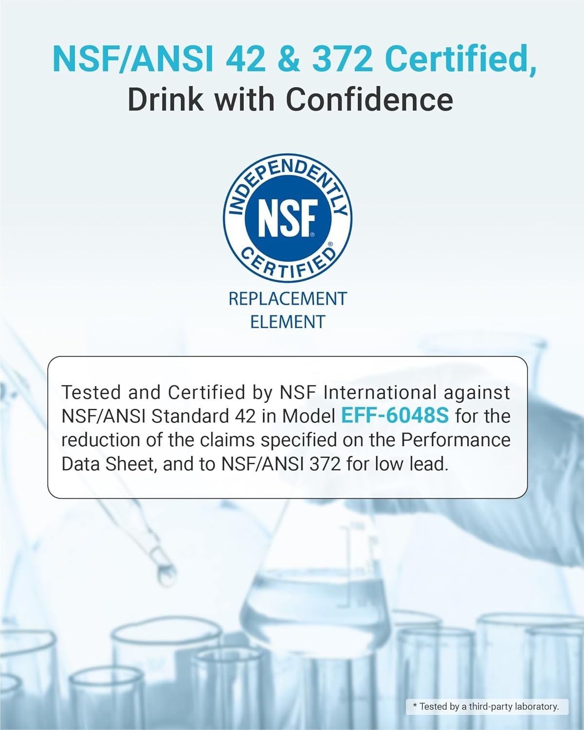 AQUA CREST XWF Refrigerator Water Filter, Replacement for GE®, 1-Pack (No-chip)