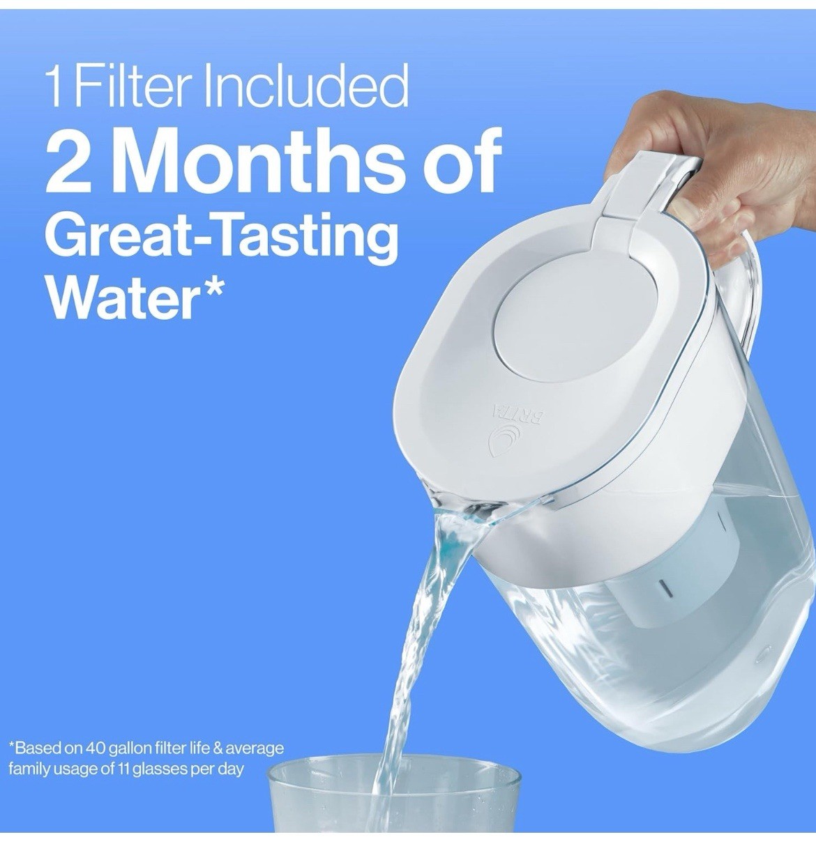 Brita Metro Water Filter Pitcher with SmartLight Change Indicator