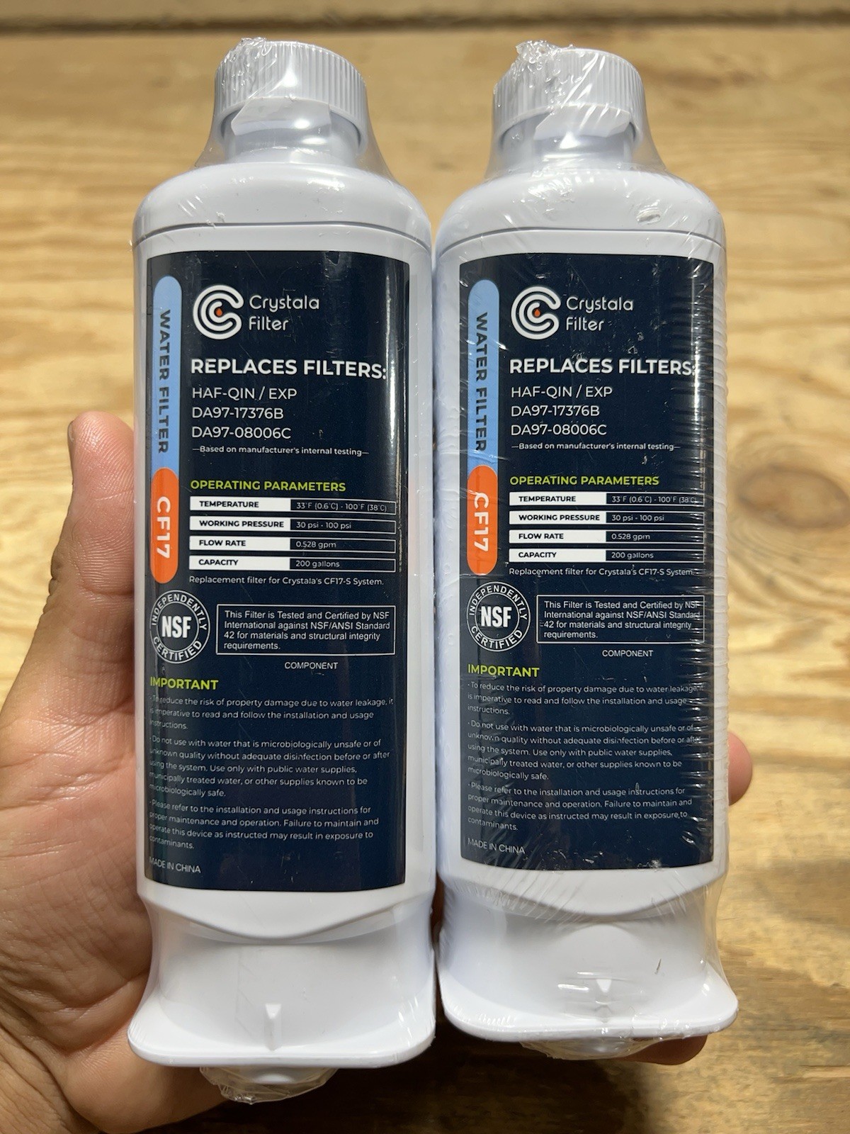 Crystals Water Filter CF17 Brand New Lot of 2 two-packs BRAND NEW