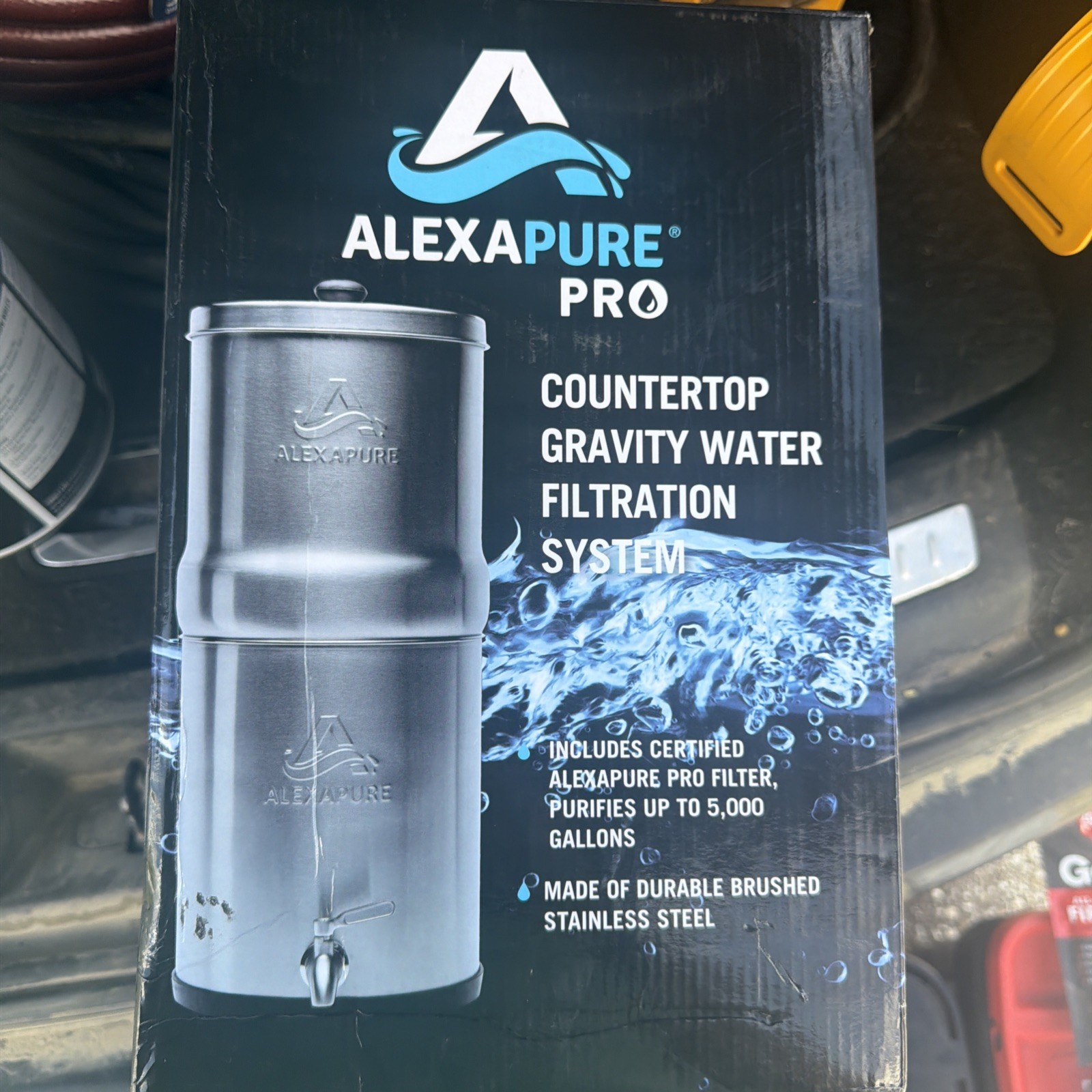 BRAND NEW Alexapure Pro Stainless Steel Water Filtration System Gravity Fed