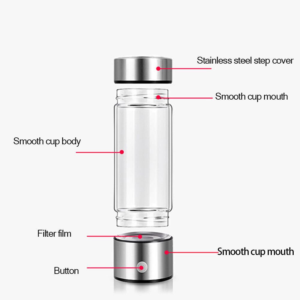 Hydrogen Rich Generator Water Cup Alkaline Ionizer Maker Bottle Anti-Oxidation