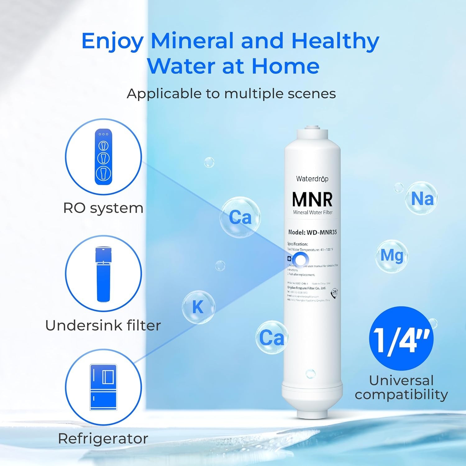 Waterdrop WD-N1-CF Filter,Replacement for WD-N1-W Reverse Osmosis System