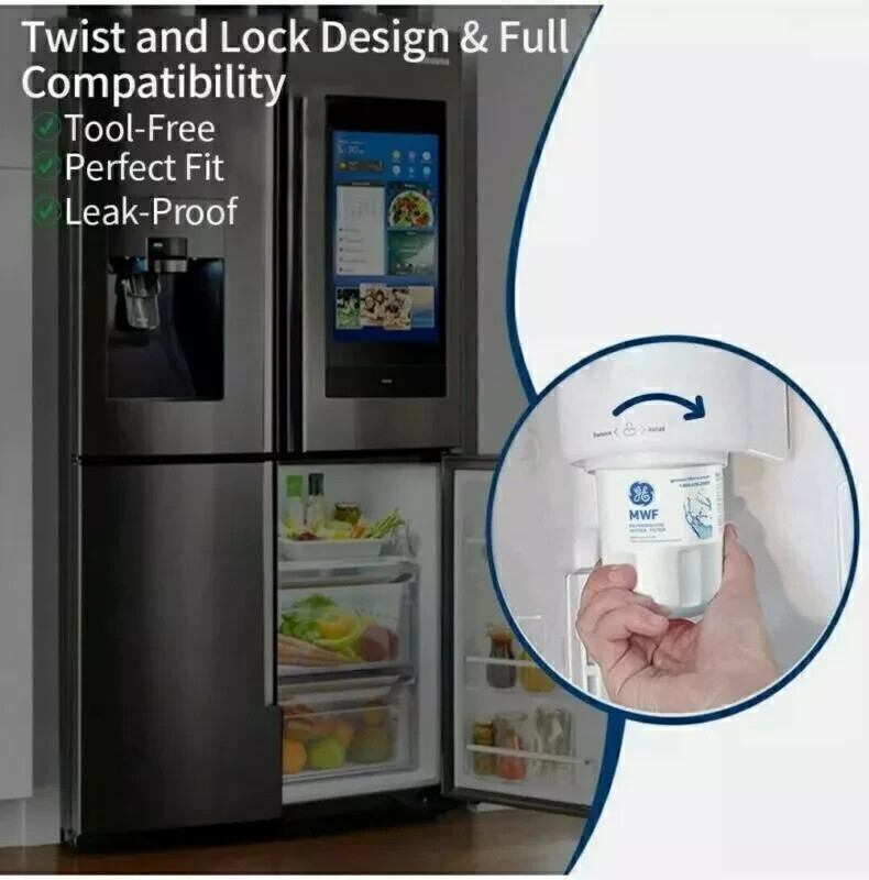 1 PACK GE MWF MWFP 46-9991 GWF Smartwater Genuine Refrigerator Water Filter,US